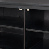 Grier 65" Black Solid Wood W/ Black Cane Media Console from Mercana - Luna Furniture