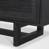 Grier 65" Black Solid Wood W/ Black Cane Media Console from Mercana - Luna Furniture