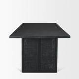 Grier 84" Black Wood w/ Black Cane Dining Table from Mercana - Luna Furniture