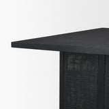 Grier 84" Black Wood w/ Black Cane Dining Table from Mercana - Luna Furniture