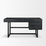 Grier 60" Black Solid Wood W/ Black Cane Office Desk from Mercana - Luna Furniture