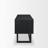 Grier 60" Black Solid Wood W/ Black Cane Office Desk from Mercana - Luna Furniture