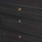 Grier 60" Black Solid Wood W/ Black Cane Office Desk from Mercana - Luna Furniture
