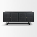 Grier 72" Black Wood W/ Black Cane Sideboard from Mercana - Luna Furniture