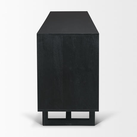 Grier 72" Black Wood W/ Black Cane Sideboard from Mercana - Luna Furniture