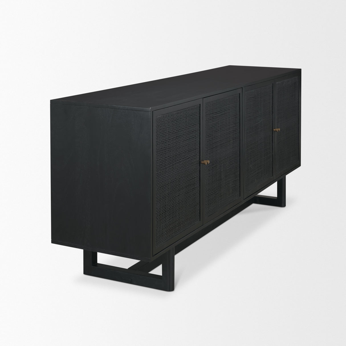 Grier 72" Black Wood W/ Black Cane Sideboard from Mercana - Luna Furniture