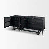 Grier 72" Black Wood W/ Black Cane Sideboard from Mercana - Luna Furniture