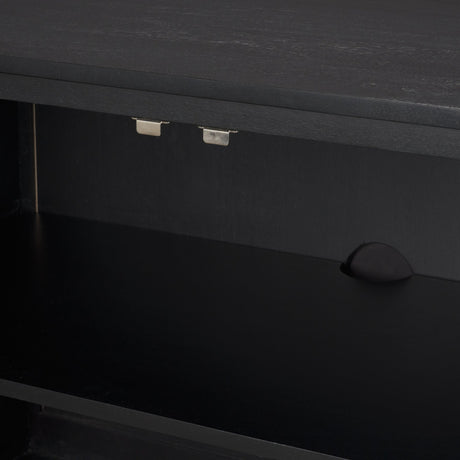 Grier 72" Black Wood W/ Black Cane Sideboard from Mercana - Luna Furniture
