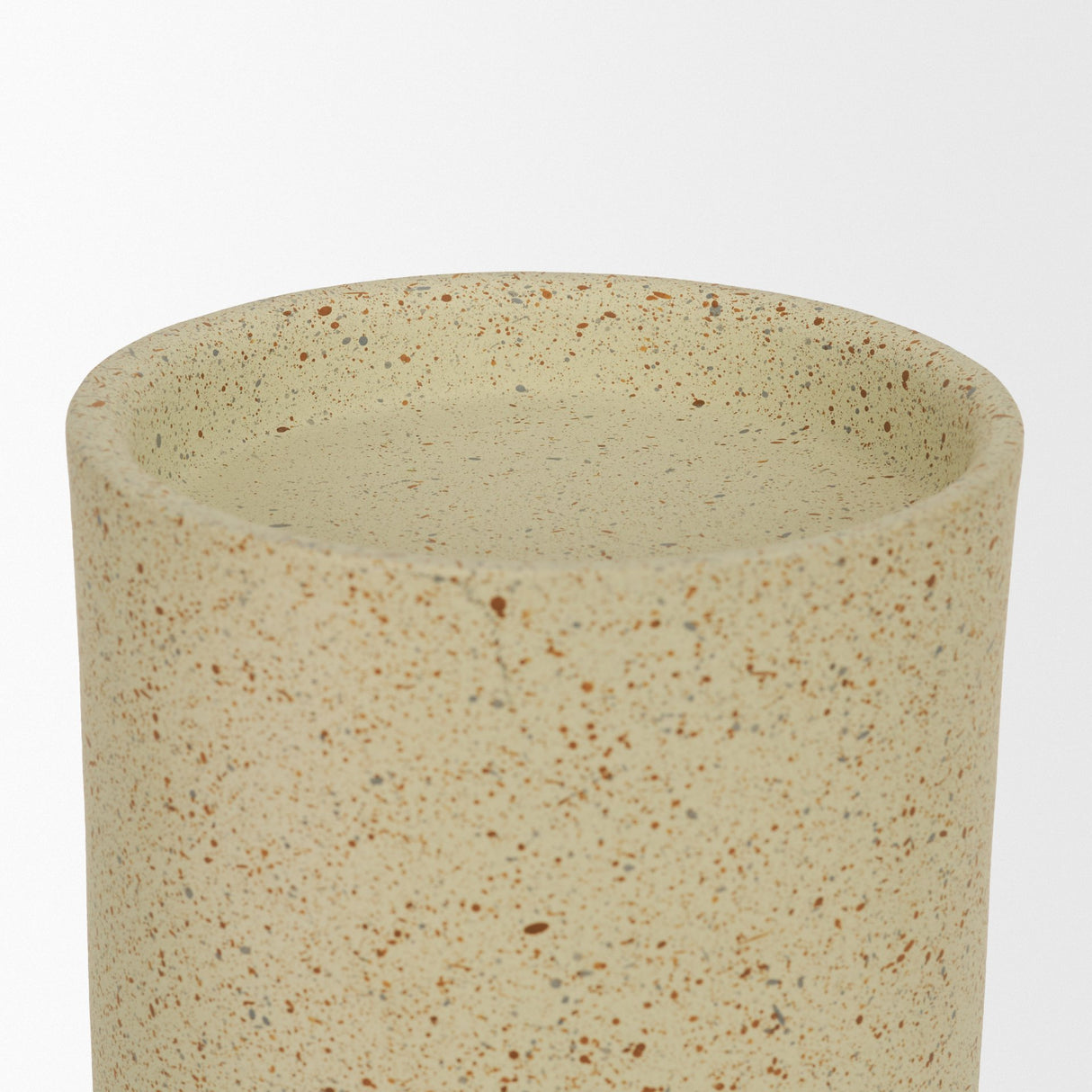 Akira Large Textured Beige Metal Pillar Candle Holder from Mercana - Luna Furniture