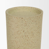 Akira Large Textured Beige Metal Pillar Candle Holder from Mercana - Luna Furniture