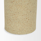 Akira Large Textured Beige Metal Pillar Candle Holder from Mercana - Luna Furniture