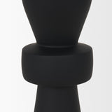 Odilia Small Smooth Matte Black Metal Geometric Pillar Candle Holder from Mercana - Luna Furniture