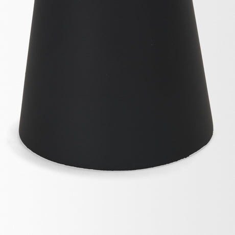 Odilia Small Smooth Matte Black Metal Geometric Pillar Candle Holder from Mercana - Luna Furniture