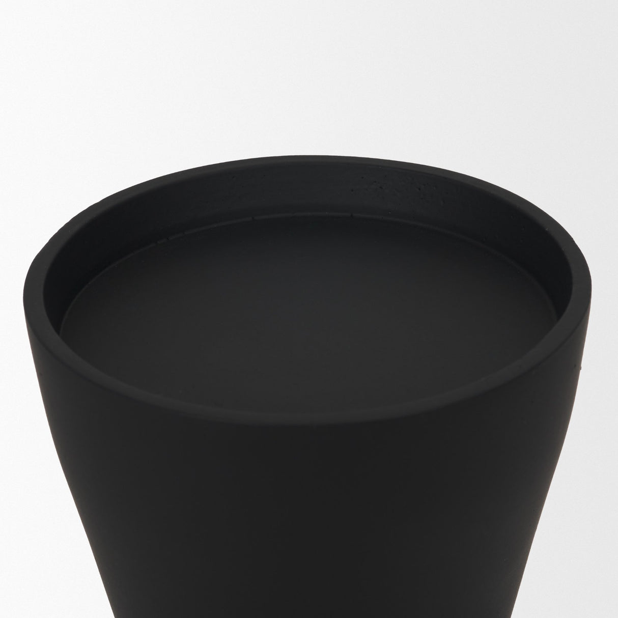 Odilia Large Smooth Matte Black Metal Geometric Pillar Candle Holder from Mercana - Luna Furniture