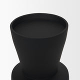 Odilia Large Smooth Matte Black Metal Geometric Pillar Candle Holder from Mercana - Luna Furniture