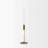 Chantria Small Solid Natural Brass Adjustable Taper Candle Holder from Mercana - Luna Furniture