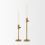 Chantria Small Solid Natural Brass Adjustable Taper Candle Holder from Mercana - Luna Furniture