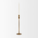Chantria Large Solid Natural Brass Adjustable Taper Candle Holder from Mercana - Luna Furniture