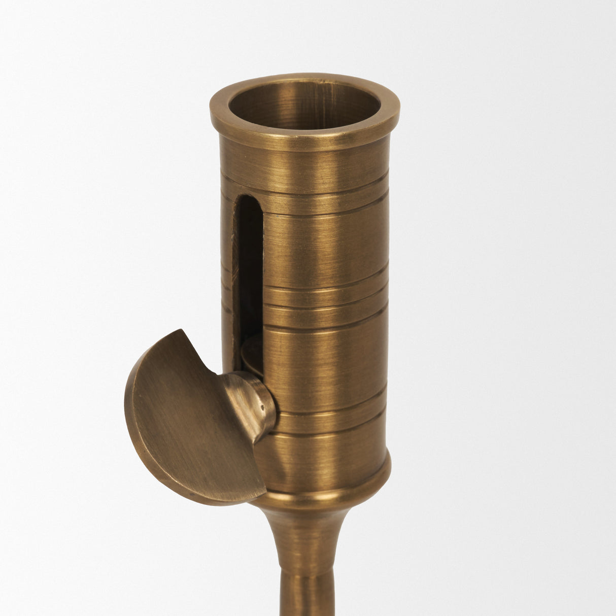 Chantria Large Solid Natural Brass Adjustable Taper Candle Holder from Mercana - Luna Furniture