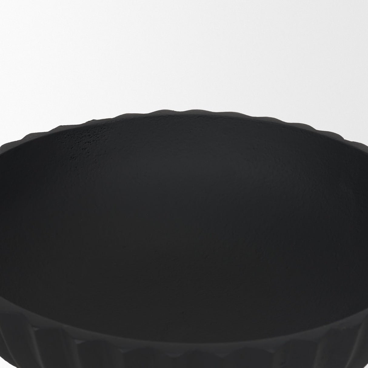 Ciaran Smooth Fluted Matte Black Metal Decorative Bowl from Mercana - Luna Furniture