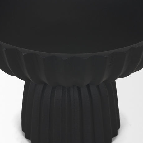 Ciaran Smooth Fluted Matte Black Metal Decorative Bowl from Mercana - Luna Furniture