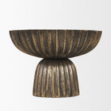 Ciaran Fluted Textured Antiqued Gold Metal Decorative Bowl from Mercana - Luna Furniture