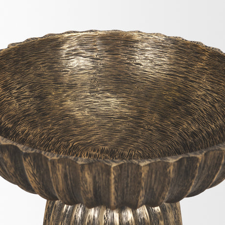 Ciaran Fluted Textured Antiqued Gold Metal Decorative Bowl from Mercana - Luna Furniture