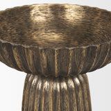 Ciaran Fluted Textured Antiqued Gold Metal Decorative Bowl from Mercana - Luna Furniture