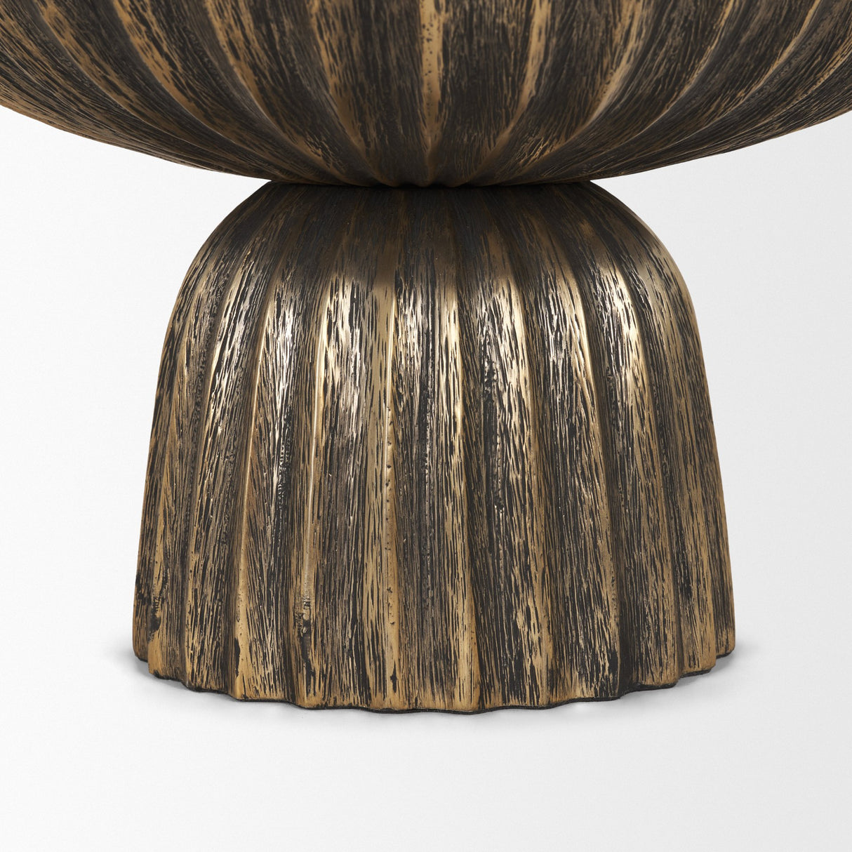 Ciaran Fluted Textured Antiqued Gold Metal Decorative Bowl from Mercana - Luna Furniture