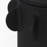 Deacon Small Matte Black Metal Canister with Sculptural Handles from Mercana - Luna Furniture
