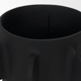 Deacon Small Matte Black Metal Canister with Sculptural Handles from Mercana - Luna Furniture