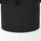 Deacon Small Matte Black Metal Canister with Sculptural Handles from Mercana - Luna Furniture