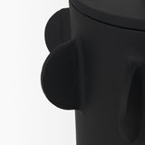 Deacon Large Matte Black Metal Canister with Sculptural Handles from Mercana - Luna Furniture