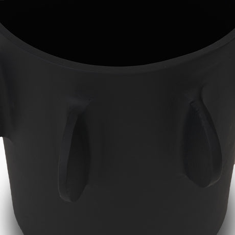 Deacon Large Matte Black Metal Canister with Sculptural Handles from Mercana - Luna Furniture