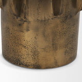 Deacon Small Antiqued Gold Metal Canister with Sculptural Handles from Mercana - Luna Furniture