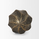 Imani Small Sculptural Textured Antiqued Gold Metal Decorative Orb Object from Mercana - Luna Furniture