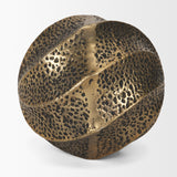 Imani Large Sculptural Textured Antiqued Gold Metal Decorative Orb Object from Mercana - Luna Furniture