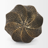 Imani Large Sculptural Textured Antiqued Gold Metal Decorative Orb Object from Mercana - Luna Furniture