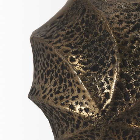 Imani Large Sculptural Textured Antiqued Gold Metal Decorative Orb Object from Mercana - Luna Furniture