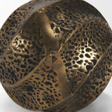 Imani Large Sculptural Textured Antiqued Gold Metal Decorative Orb Object from Mercana - Luna Furniture