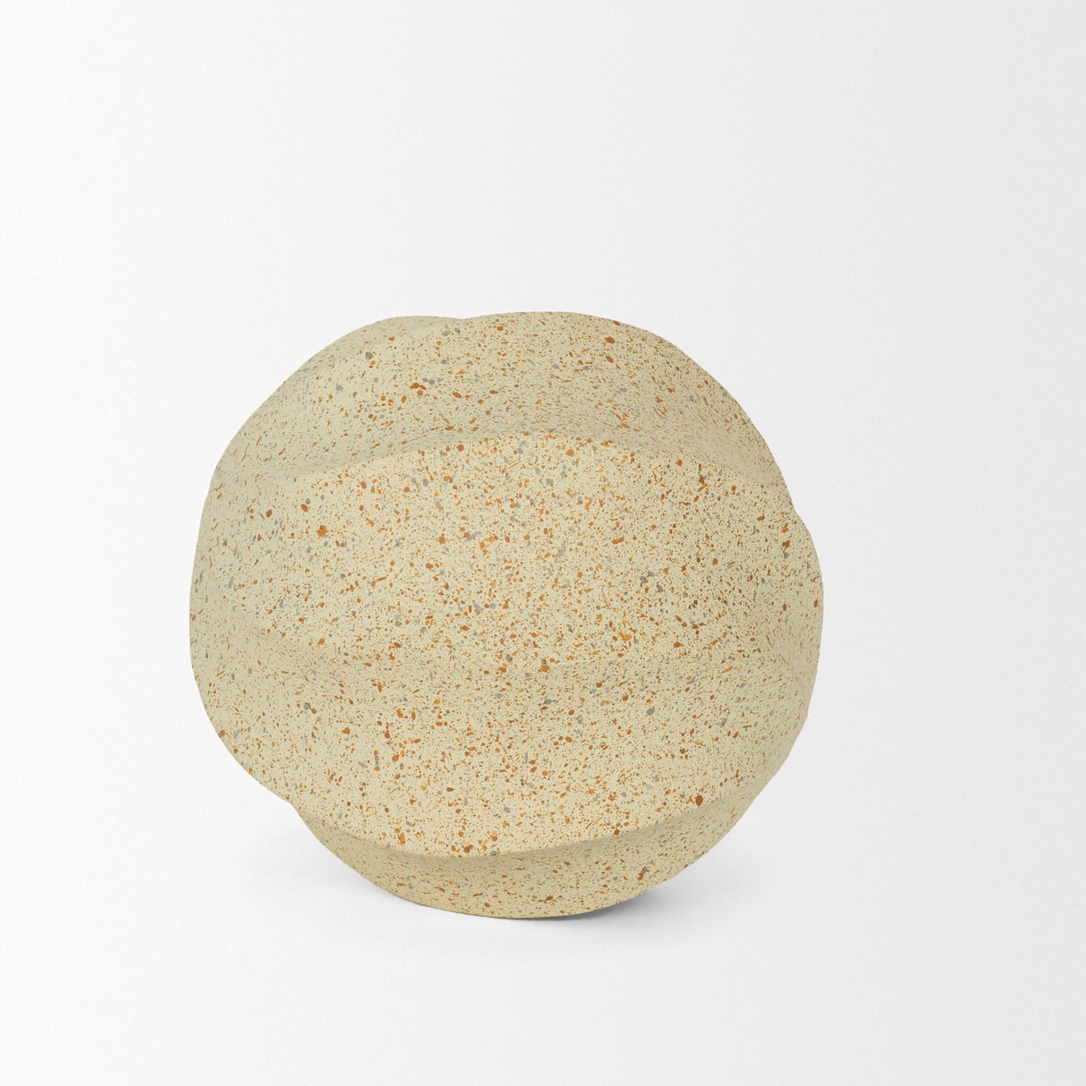 Imani Small Sculptural Textured Beige Metal Decorative Orb Object from Mercana - Luna Furniture