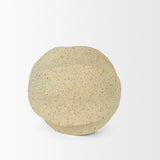 Imani Small Sculptural Textured Beige Metal Decorative Orb Object from Mercana - Luna Furniture