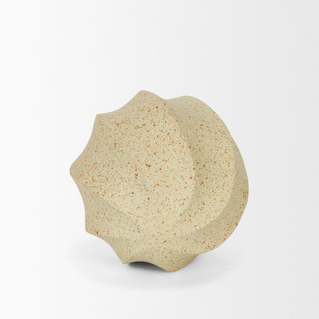 Imani Small Sculptural Textured Beige Metal Decorative Orb Object from Mercana - Luna Furniture
