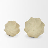 Imani Small Sculptural Textured Beige Metal Decorative Orb Object from Mercana - Luna Furniture
