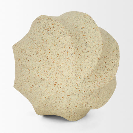 Imani Large Sculptural Textured Beige Metal Decorative Orb Object from Mercana - Luna Furniture