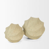 Imani Large Sculptural Textured Beige Metal Decorative Orb Object from Mercana - Luna Furniture