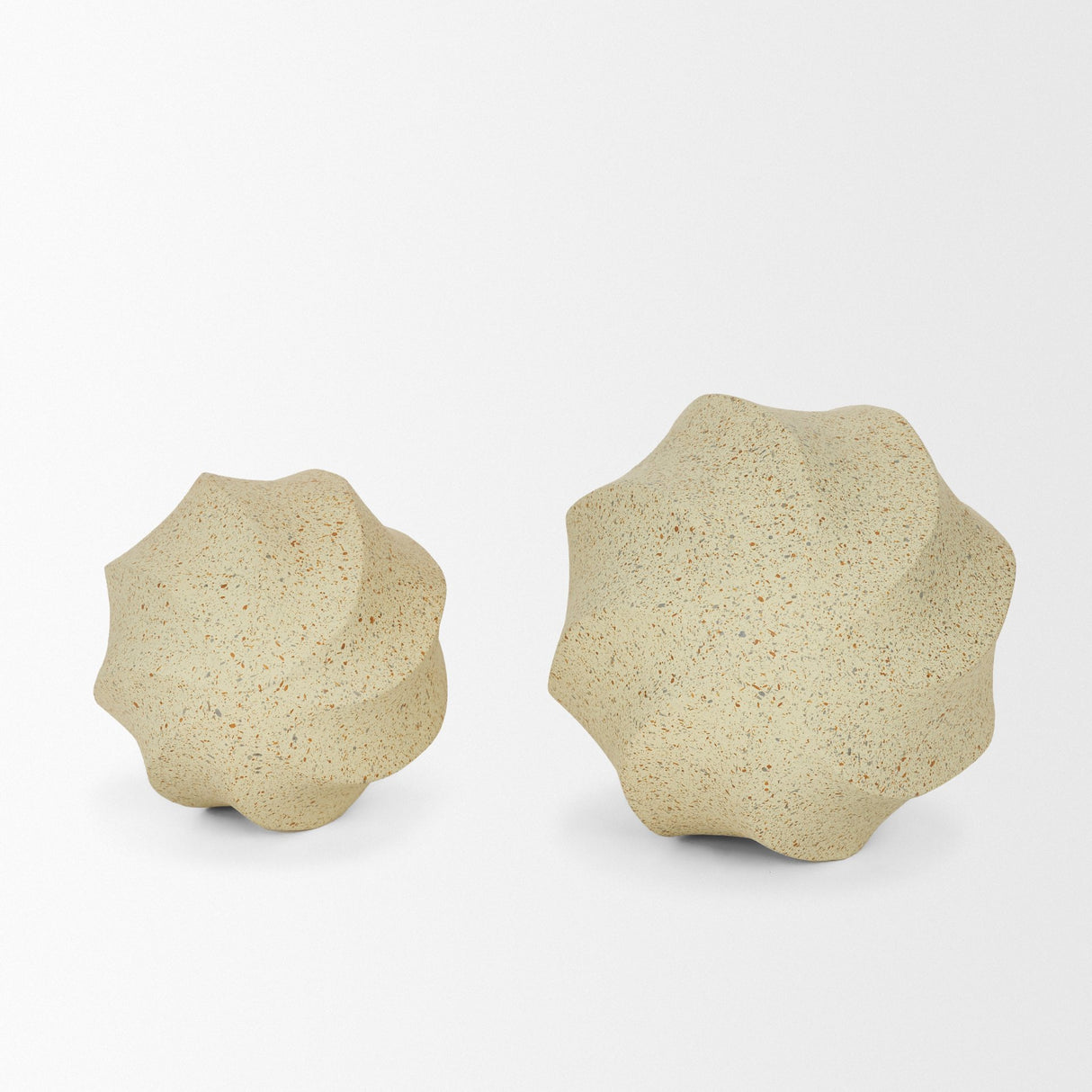 Imani Large Sculptural Textured Beige Metal Decorative Orb Object from Mercana - Luna Furniture