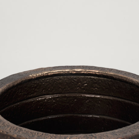 Aivana Large Antiqued Gold Metal Floor Vase from Mercana - Luna Furniture