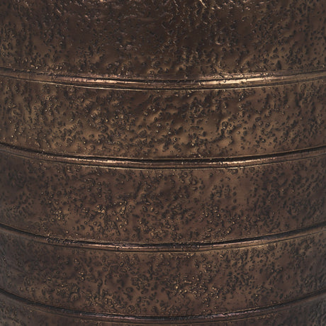 Aivana Extra Large Antiqued Gold Metal Floor Vase from Mercana - Luna Furniture