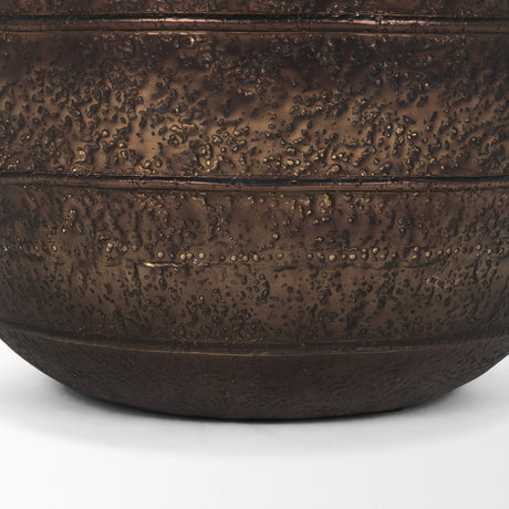 Aivana Extra Large Antiqued Gold Metal Floor Vase from Mercana - Luna Furniture